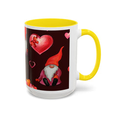 Valentine's Gnome Coffee Mug - Cute 11oz & 15oz Accent Mug with Hearts
