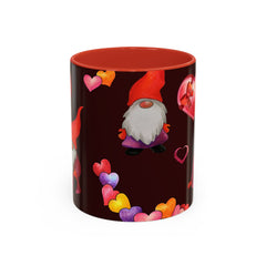Valentine's Gnome Coffee Mug - Cute 11oz & 15oz Accent Mug with Hearts
