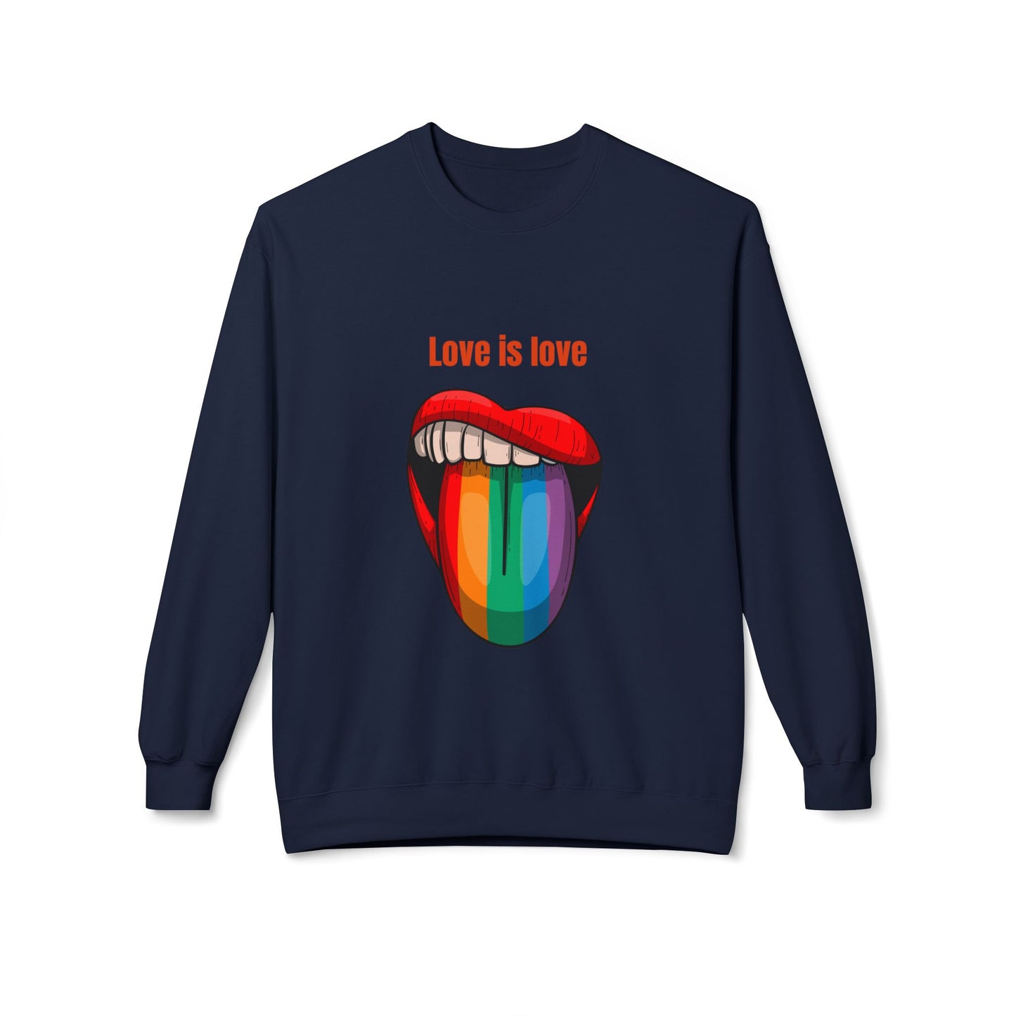 Rainbow Love Is Love Sweatshirt - Unisex Midweight Fleece Crewneck