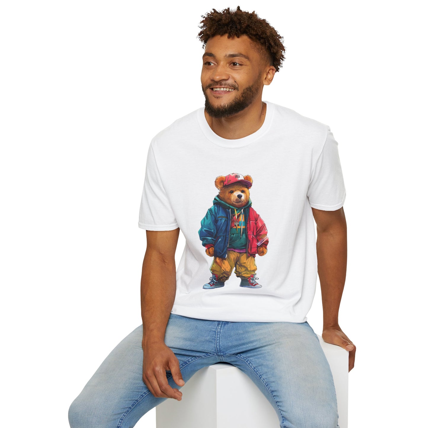 Vintage Vibe Bear Graphic Unisex Softstyle T-Shirt