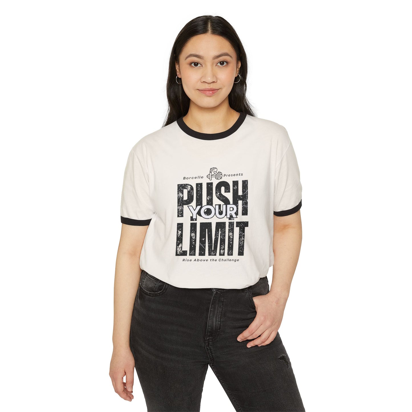 Motivational Ringer T-Shirt - "Push Your Limit" for Fitness Enthusiasts