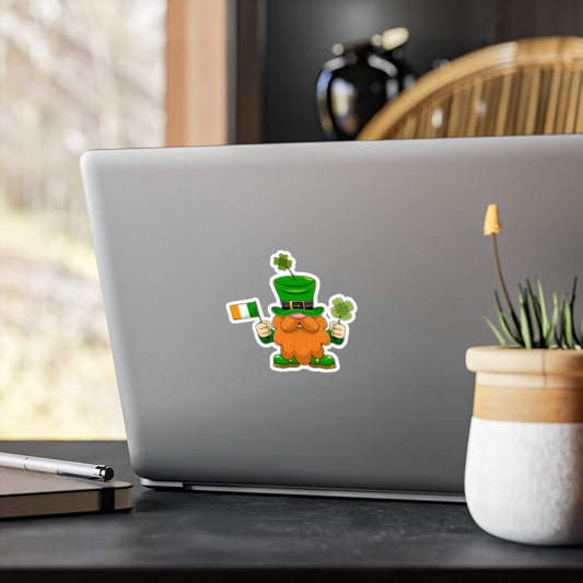 St. Patrick's Day Leprechaun Kiss-Cut Vinyl Decal – Fun Irish Sticker for Celebrations