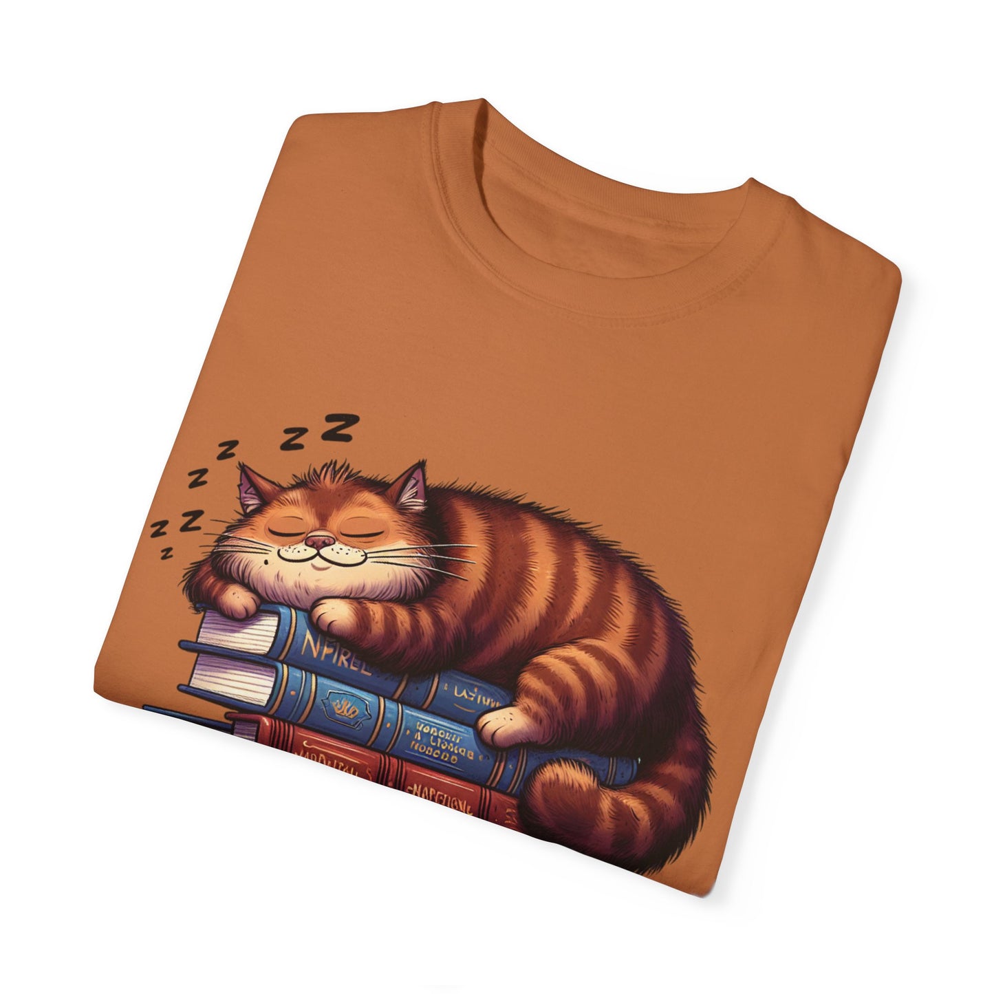 Professional Napper Cat T-Shirt | Unisex Garment-Dyed Tee for Book Lovers