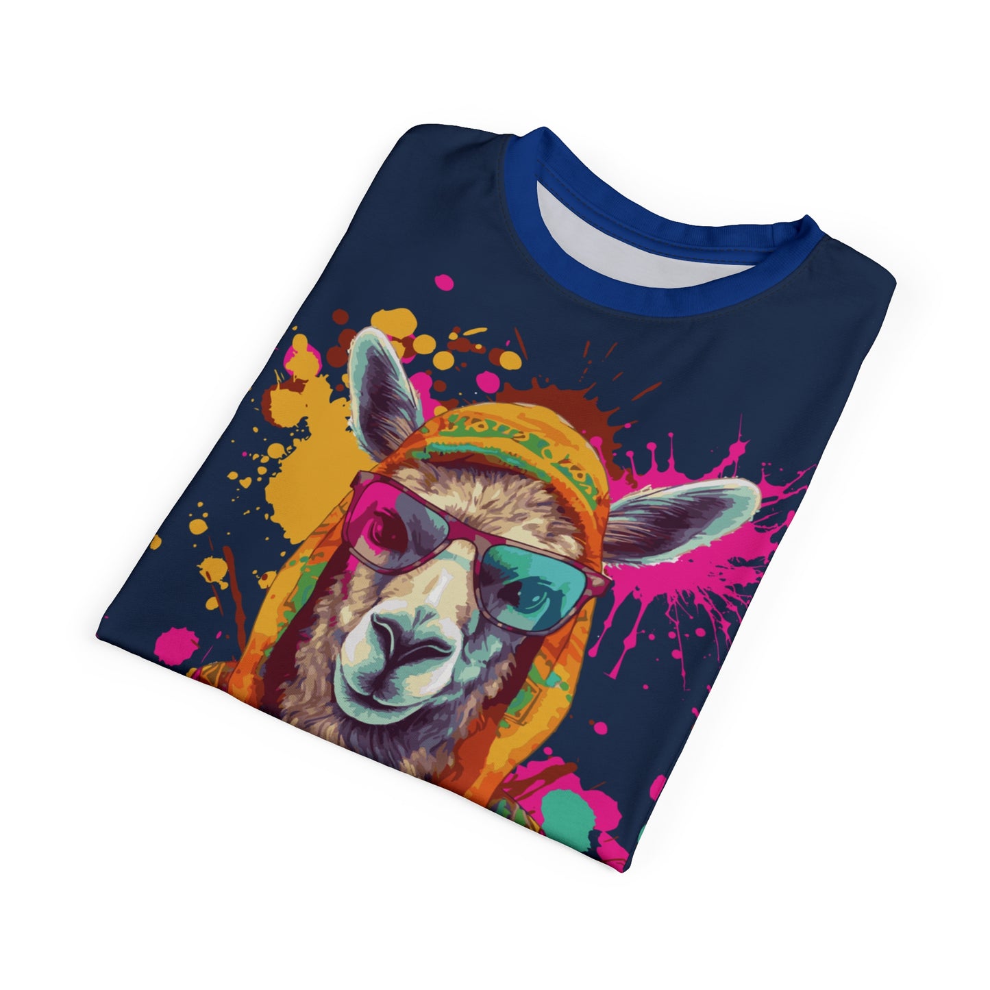 Urban Wild Unisex Cut & Sew Tee - Fun and Colorful Llama Design