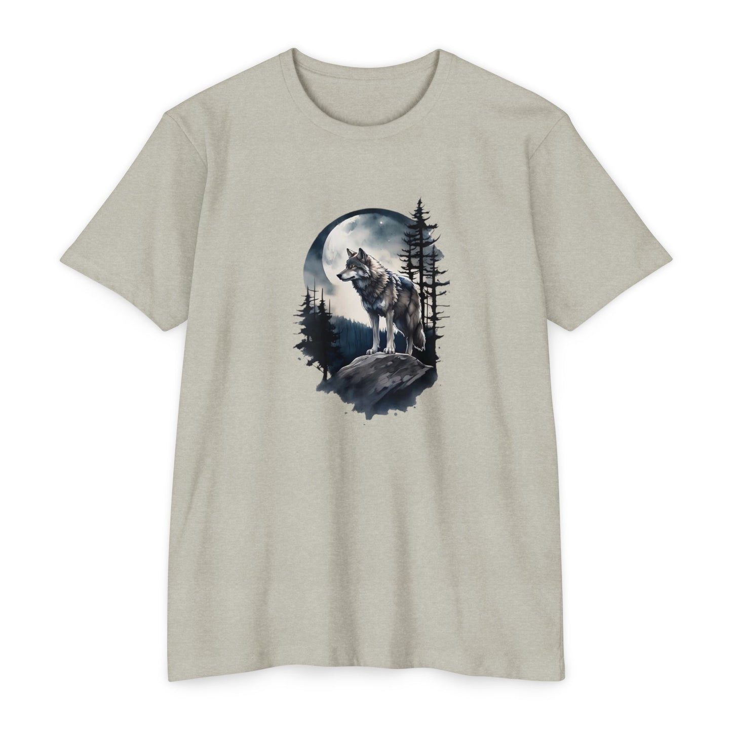 Wolf Howling Moon Unisex T-Shirt - Nature-Inspired Graphic Tee