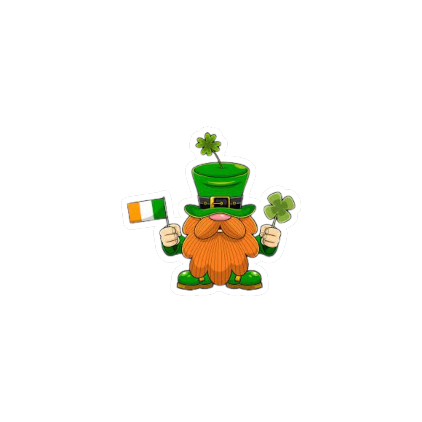 St. Patrick's Day Leprechaun Kiss-Cut Vinyl Decal – Fun Irish Sticker for Celebrations