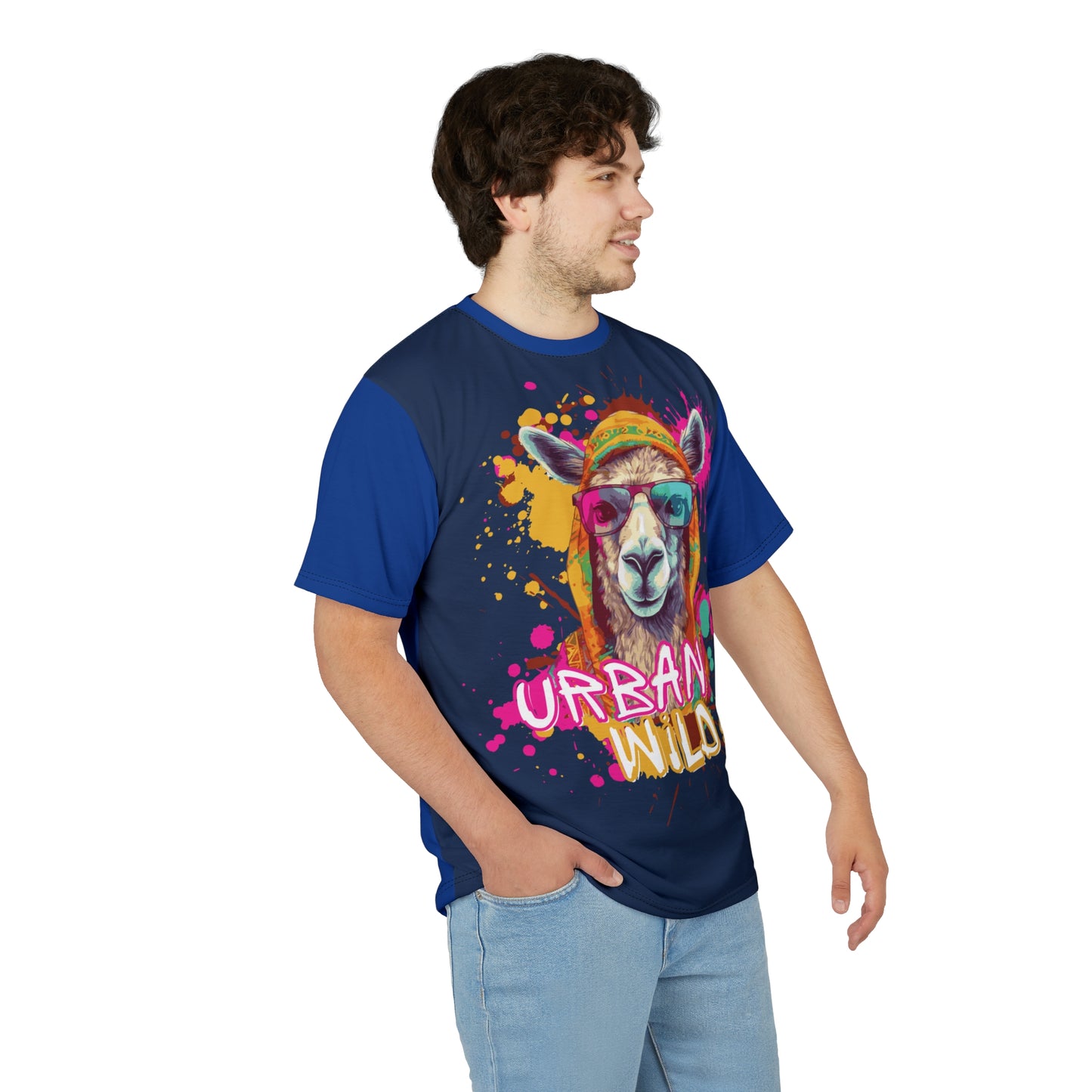 Urban Wild Unisex Cut & Sew Tee - Fun and Colorful Llama Design