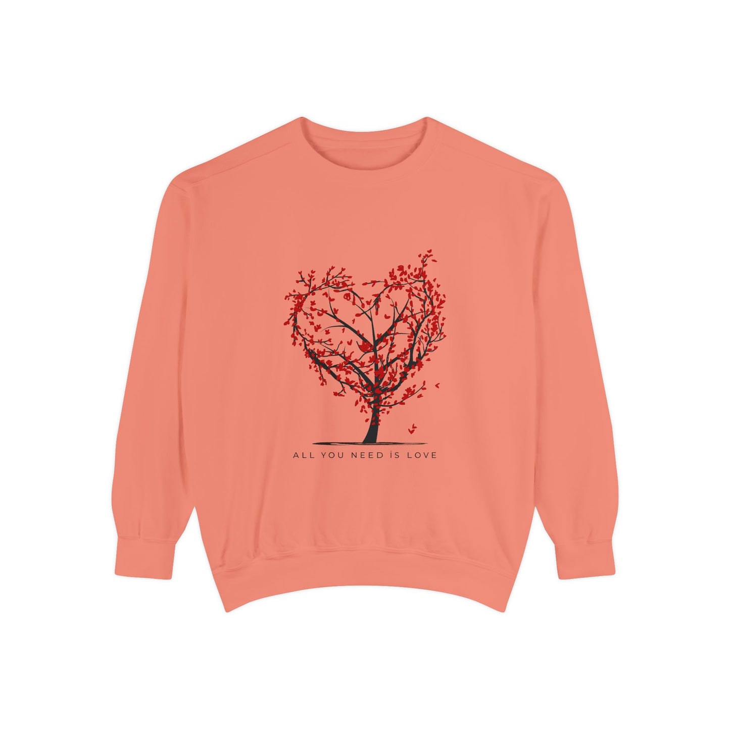 Heartfelt Love Sweatshirt - Unisex Garment-Dyed Sweatshirt for Comfort and Connection