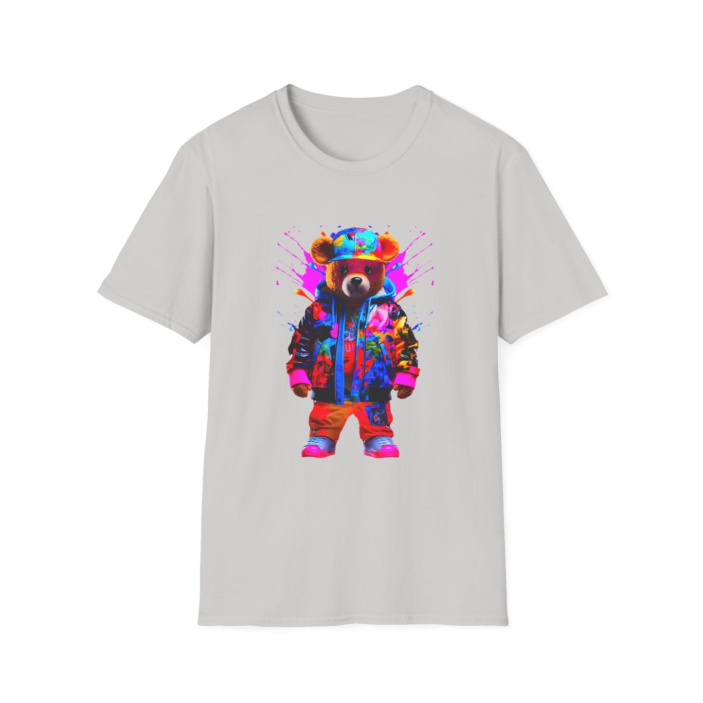 Vibrant Bear Graphic Unisex Softstyle T-Shirt - Perfect for Casual Wear and Gifts