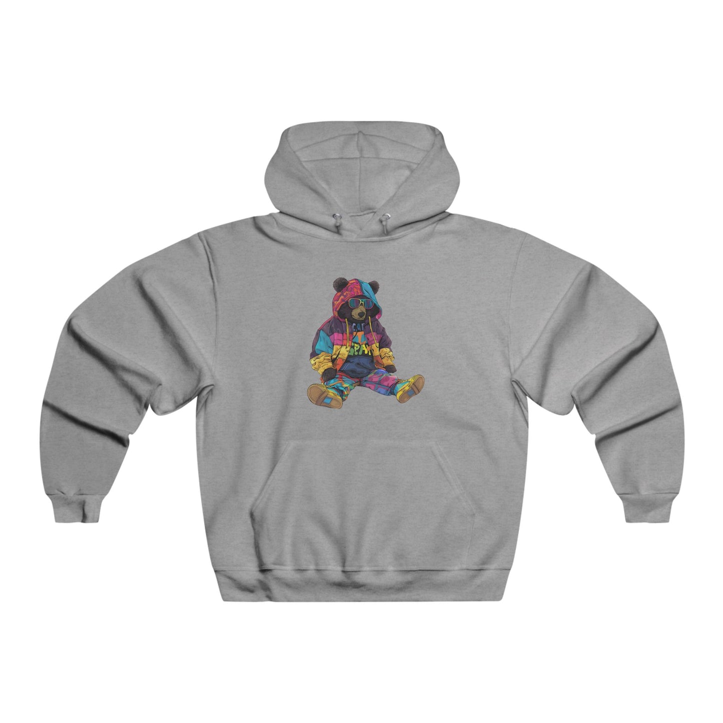 Colorful Bear Graphic Hoodie for Men - Cozy & Stylish Sweatshirt