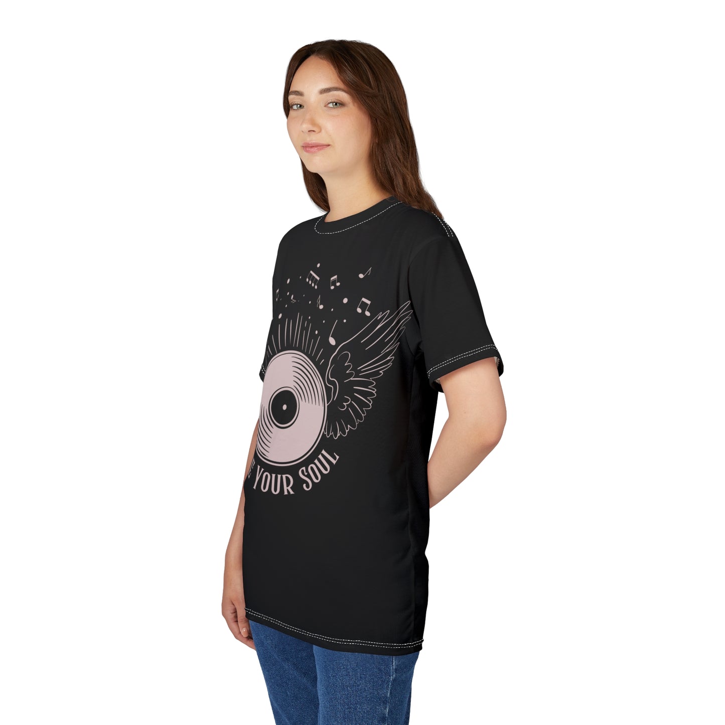 Music-Inspired Unisex Cut & Sew Tee - 'Free Your Soul' Graphic T-Shirt