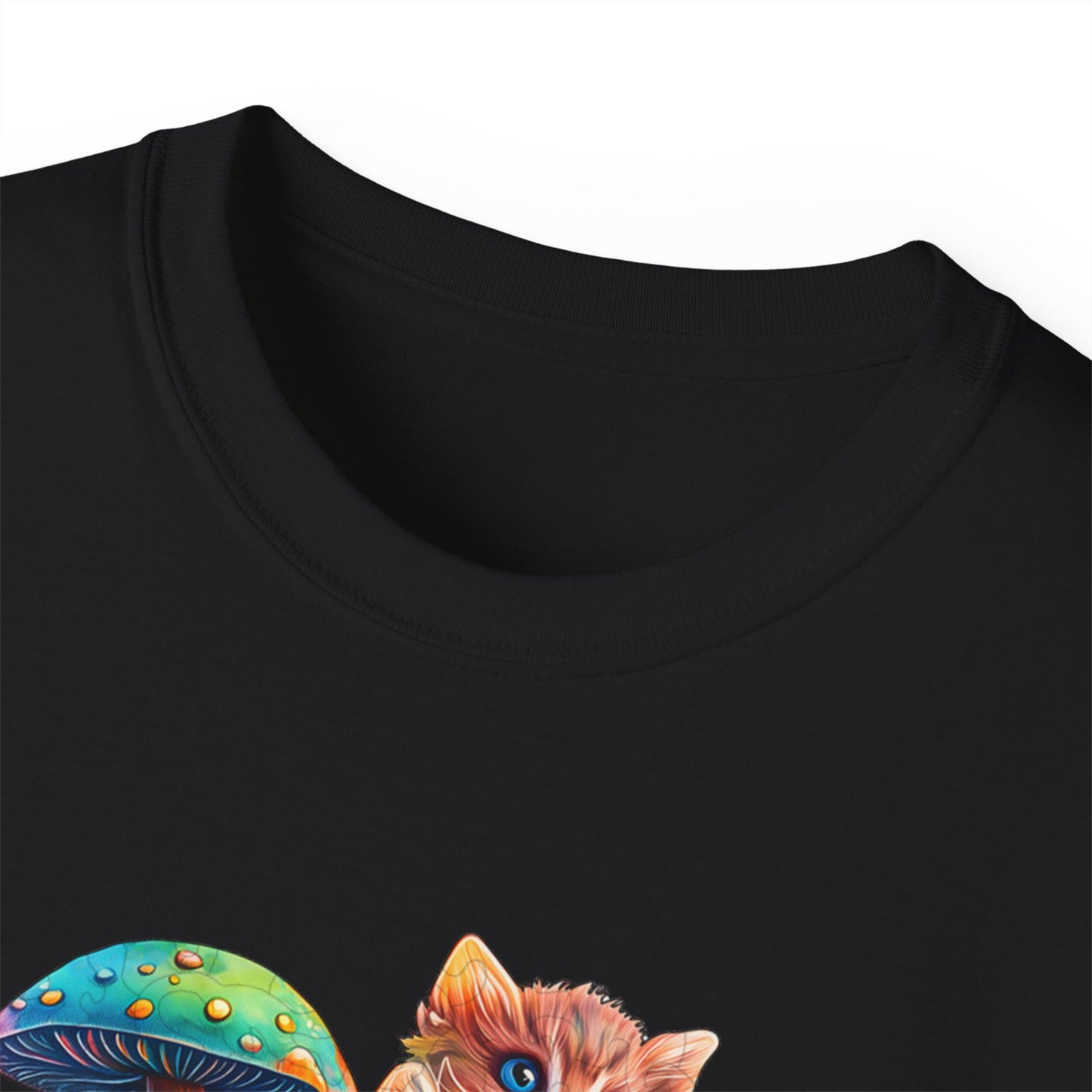 Colorful Cat Mushroom Unisex Ultra Cotton Tee - Whimsical T-Shirt for Cat Lovers