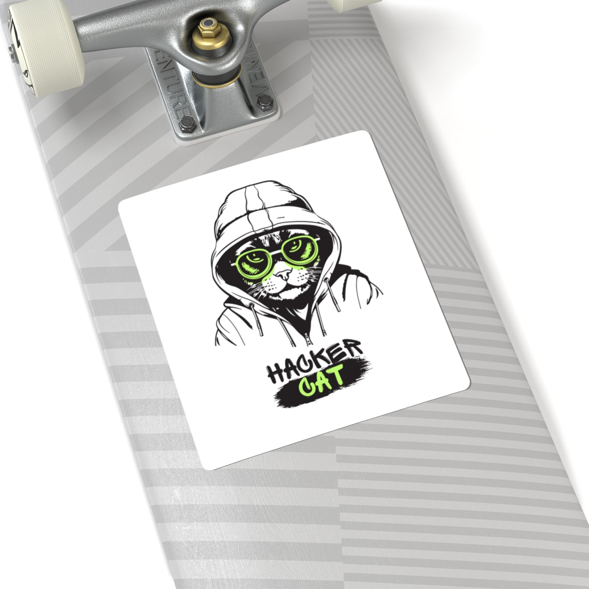 Hacker Cat Kiss-Cut Stickers | Cool Cat Art for Tech Lovers