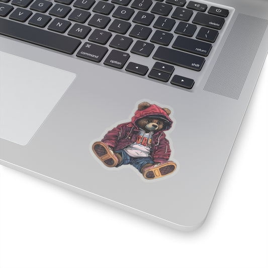 Cool Bear Kiss-Cut Stickers - Trendy Bear Design for Laptops and Notebooks