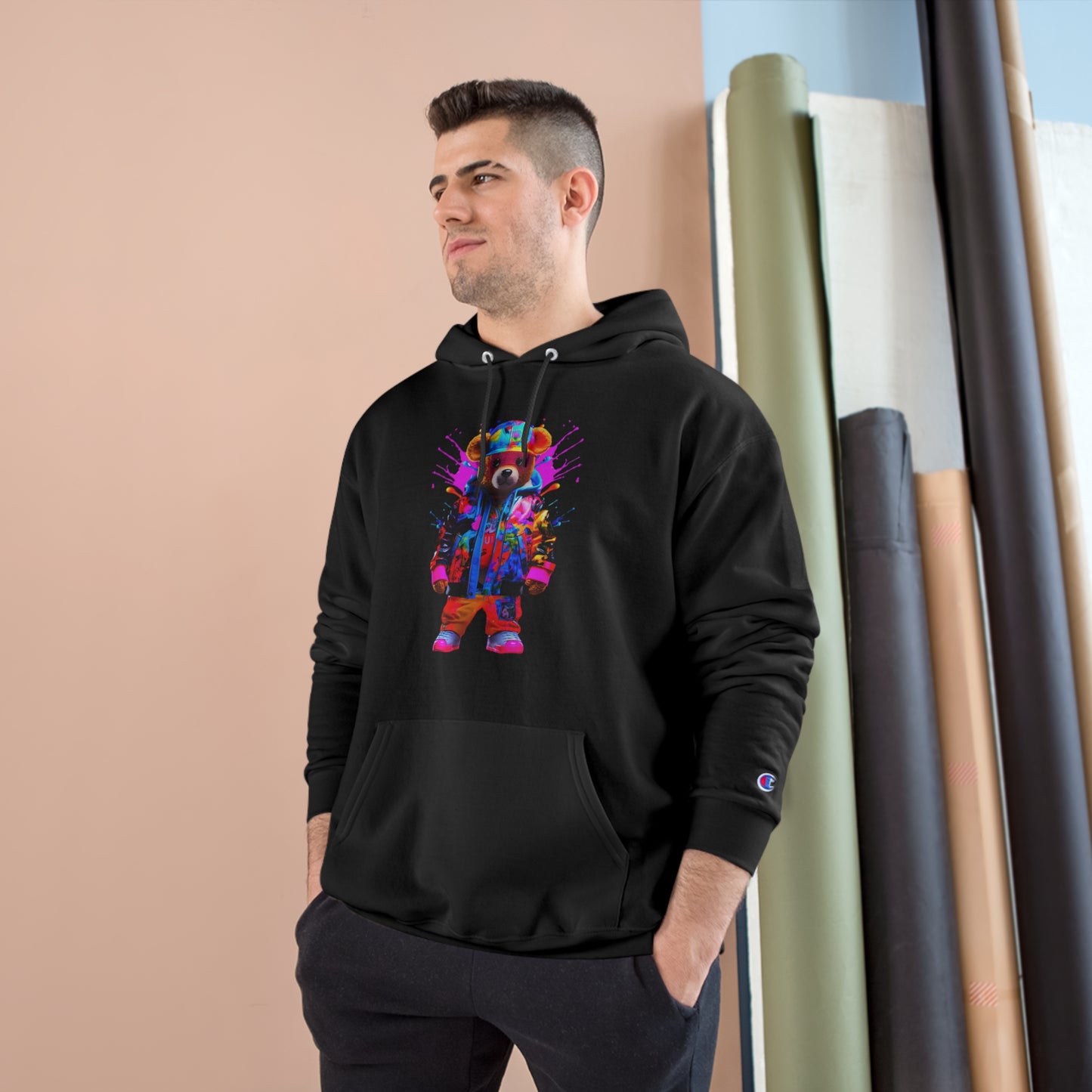 Colorful Bear Champion Hoodie for Kids - Fun and Playful Sweatshirt