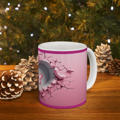 Heart and Butterfly Ceramic Mug - Unique 11oz & 15oz Coffee Cup for Love and Inspiration