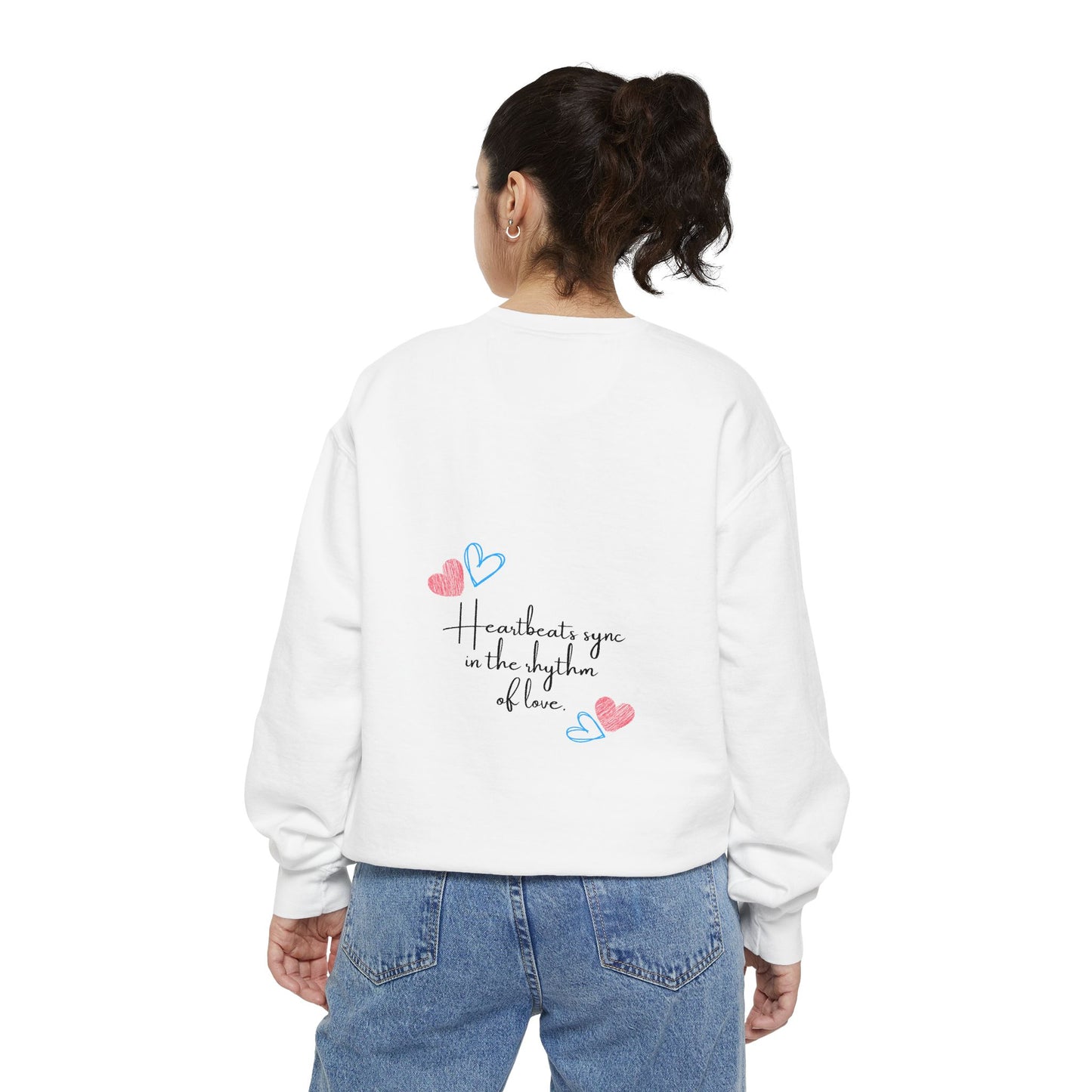 Heartfelt Love Sweatshirt - Unisex Garment-Dyed Sweatshirt for Comfort and Connection