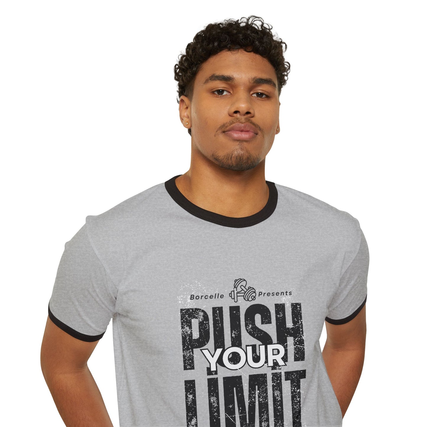 Motivational Ringer T-Shirt - "Push Your Limit" for Fitness Enthusiasts