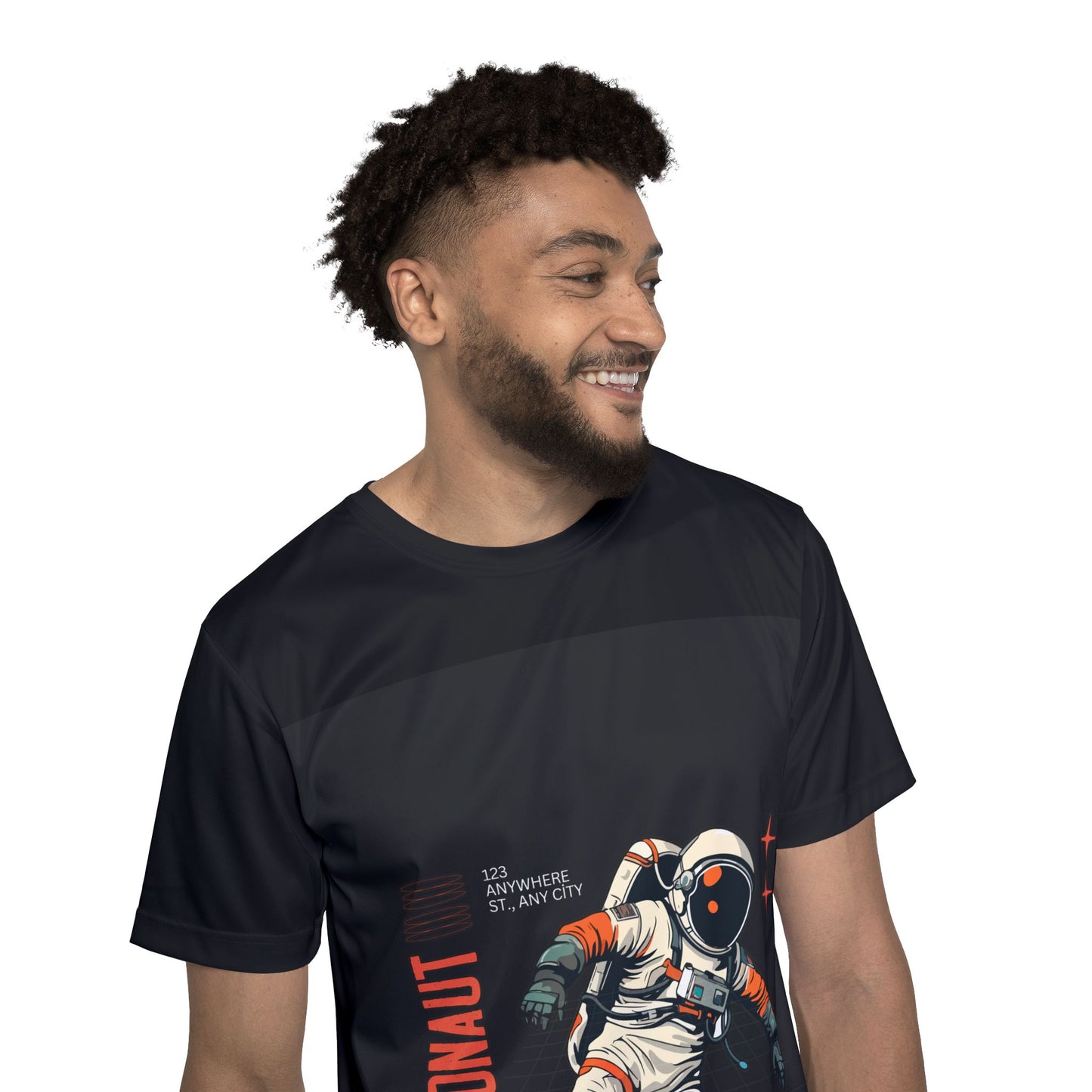 Men's Astronaut Sports Jersey - ESTD 2024, Space-Themed Athletic Wear