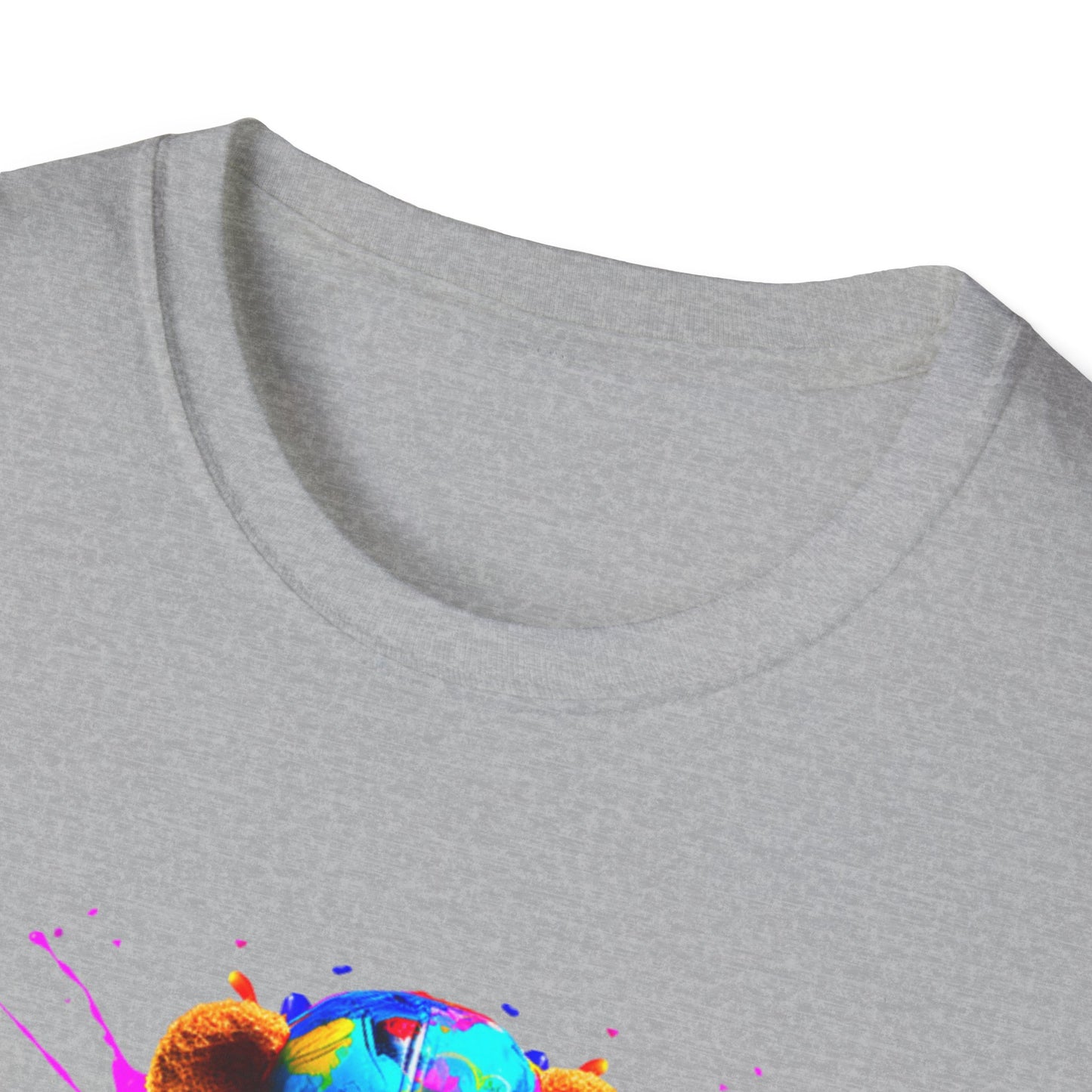 Vibrant Bear Graphic Unisex Softstyle T-Shirt - Perfect for Casual Wear and Gifts