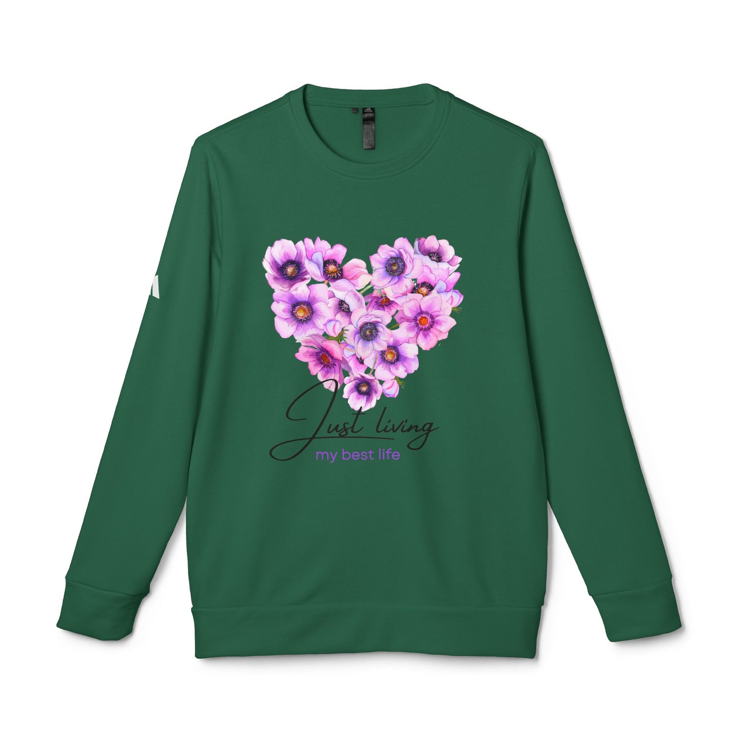 Adidas Unisex Floral Heart Sweatshirt - Just Living My Best Life