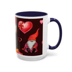 Valentine's Gnome Coffee Mug - Cute 11oz & 15oz Accent Mug with Hearts