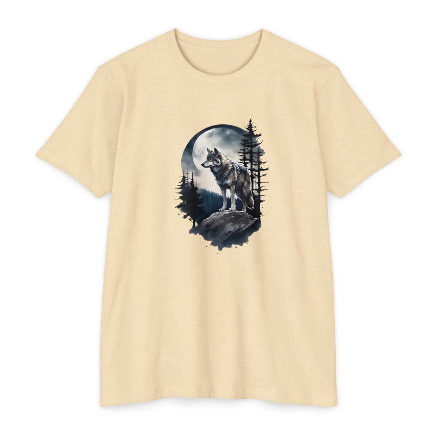 Wolf Howling Moon Unisex T-Shirt - Nature-Inspired Graphic Tee