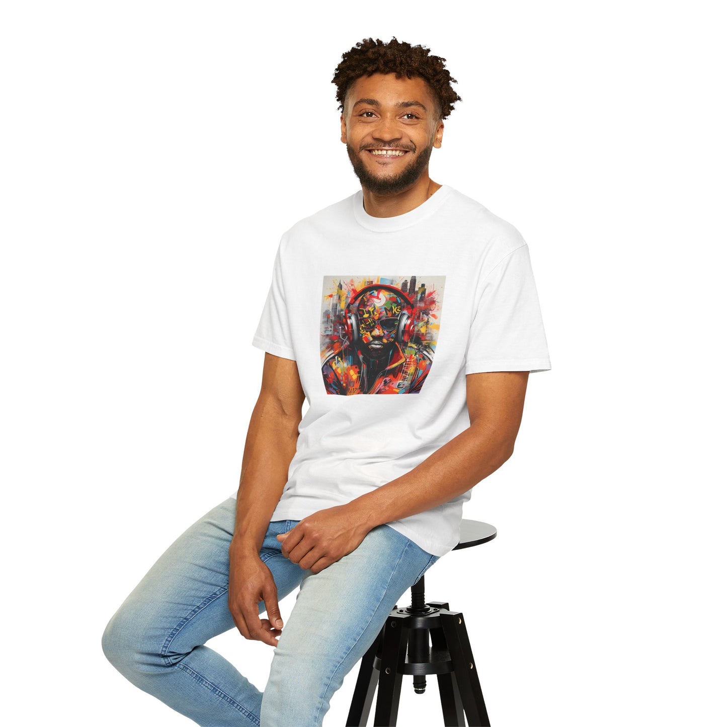 Vibrant Artistic Unisex T-Shirt - Music Vibes Graphic Tee