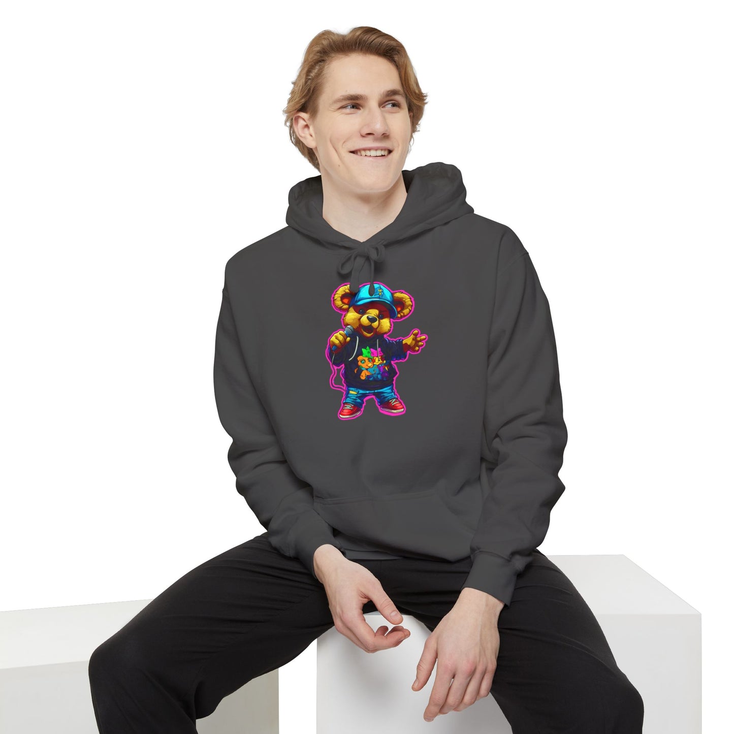 Colorful Bear Graphic Unisex Hoodie - Streetwear Style