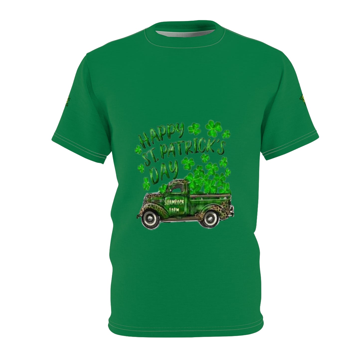 Happy St. Patrick's Day Unisex Cut & Sew Tee - Shamrock Design