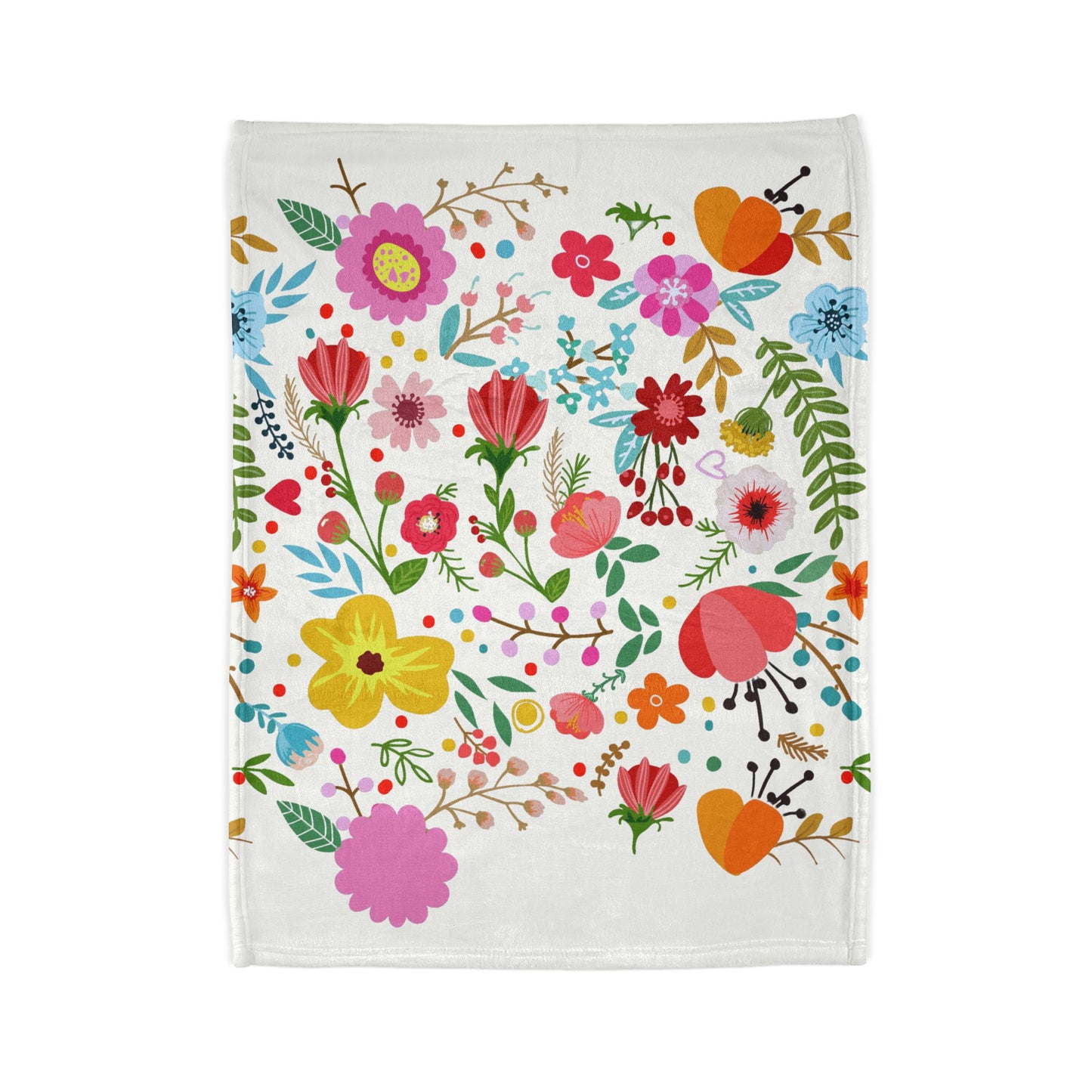 Vibrant Floral Soft Polyester Blanket - Cozy Home Decor for Spring and Summer