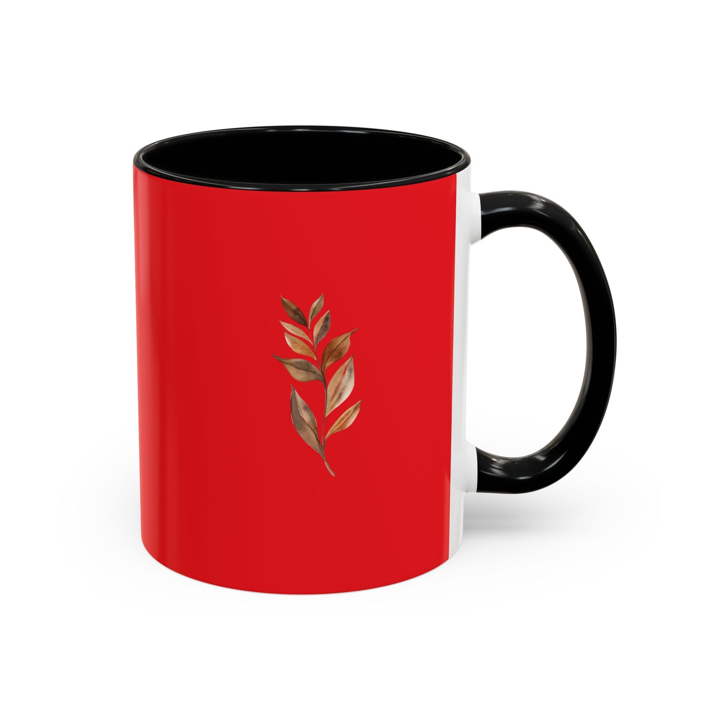 Vibrant Accent Coffee Mug with Leaf Design – Perfect for Home and Office