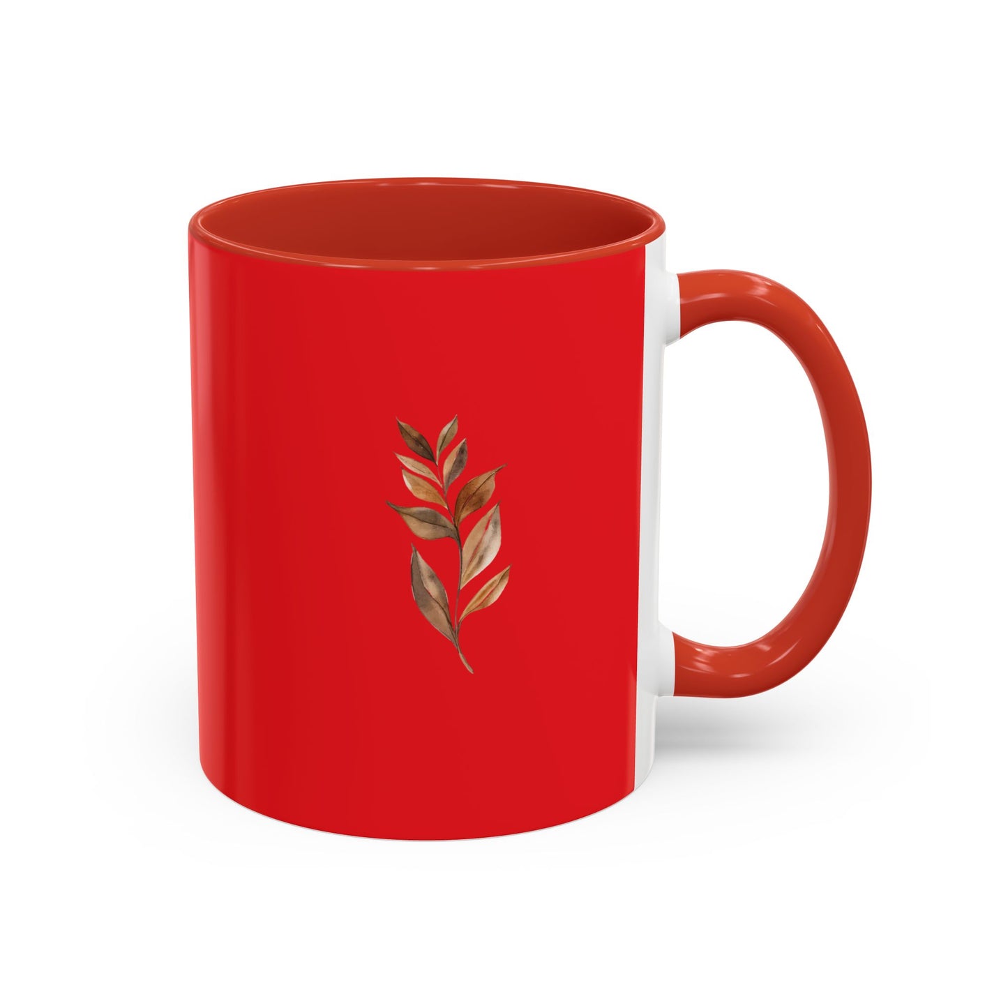 Vibrant Accent Coffee Mug with Leaf Design – Perfect for Home and Office