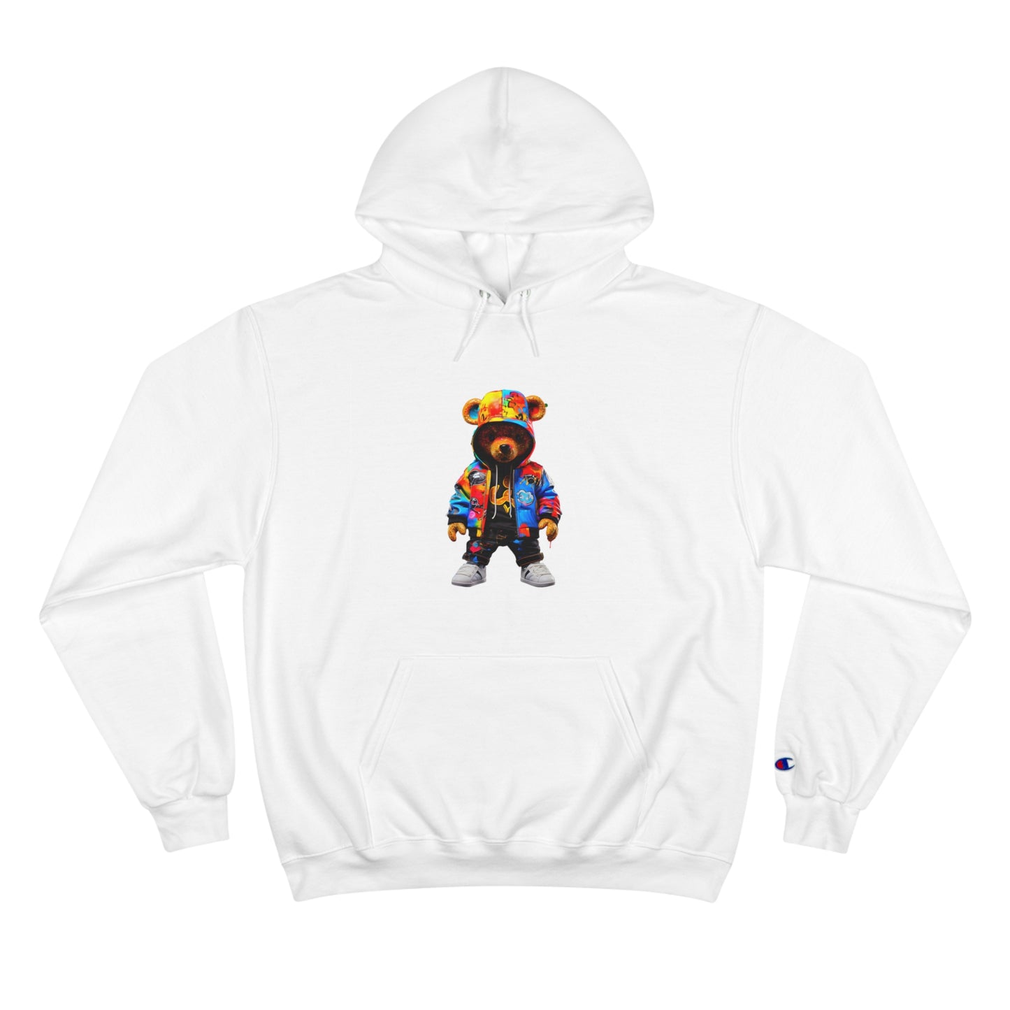 Colorful Bear Champion Hoodie - Vibrant Streetwear for Trendsetters