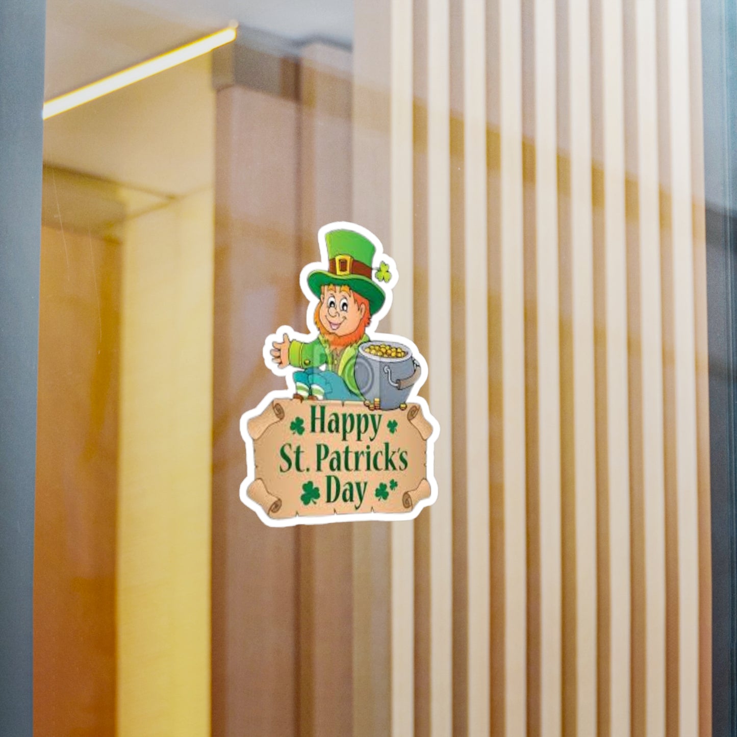 St. Patrick's Day Leprechaun Kiss-Cut Vinyl Decals - Cheerful Holiday Stickers for Home Decor