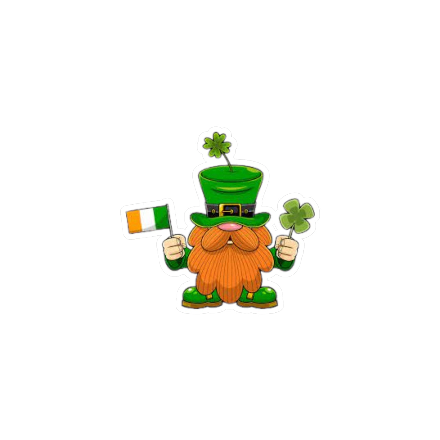 St. Patrick's Day Leprechaun Kiss-Cut Vinyl Decal – Fun Irish Sticker for Celebrations