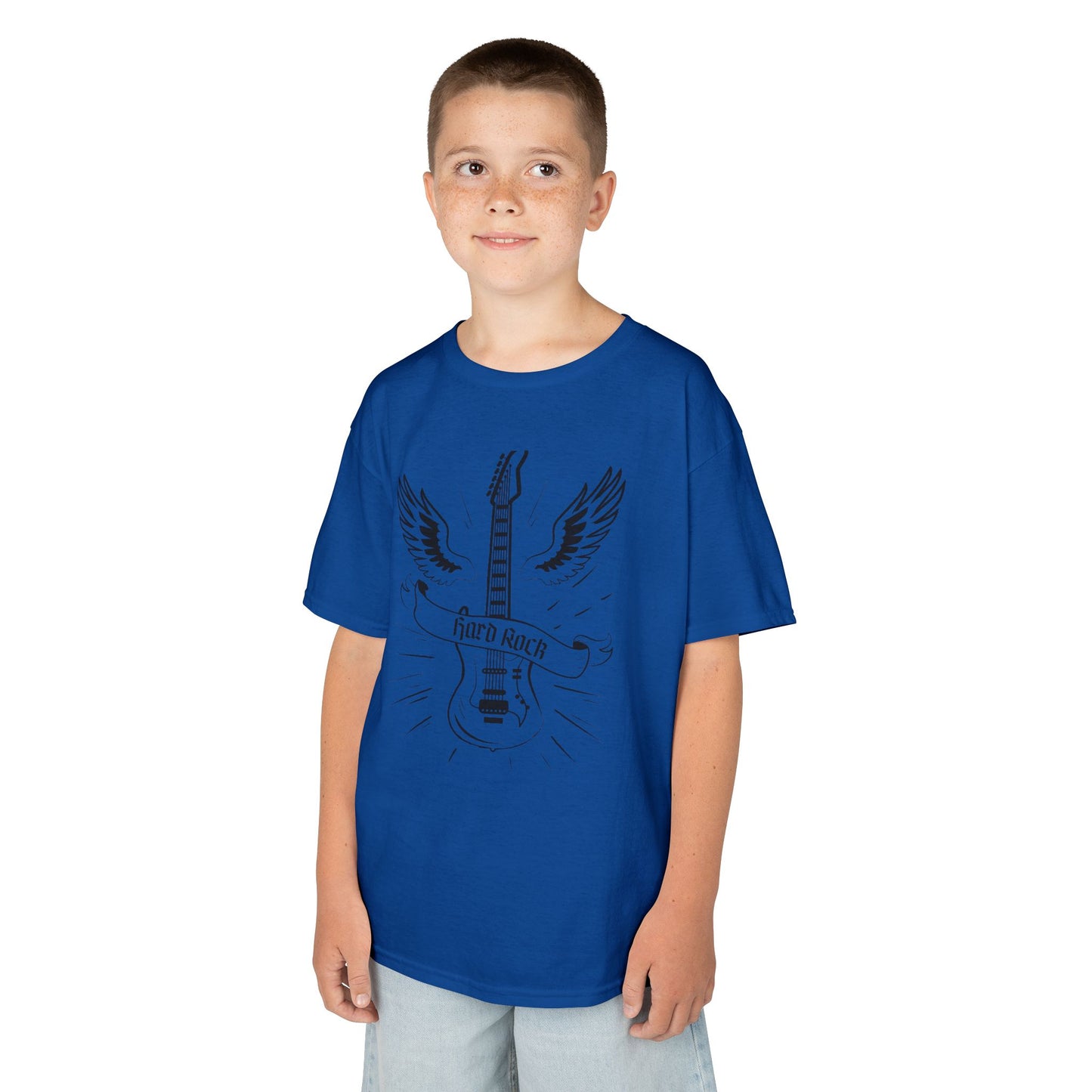 Kids Rock Guitar T-Shirt - Cool Heavy Cotton Tee for Young Music Lovers