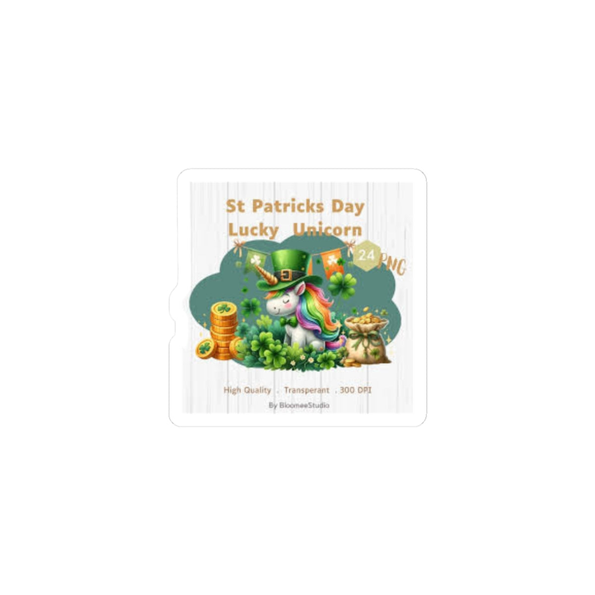 St. Patrick's Day Lucky Unicorn Kiss-Cut Stickers - Fun & Festive Decorations