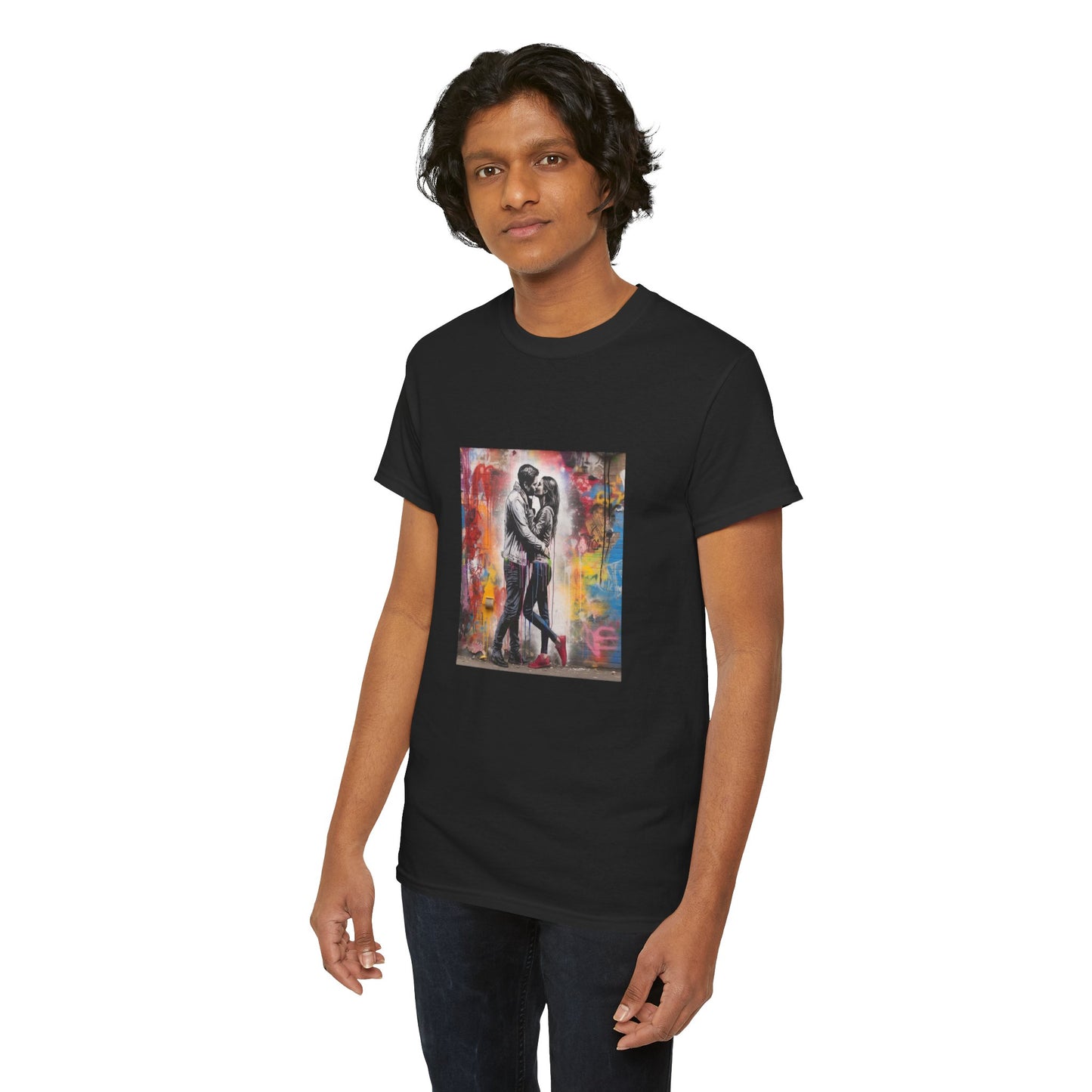 Love in Color Unisex Heavy Cotton Tee - Modern Art Graphic T-Shirt