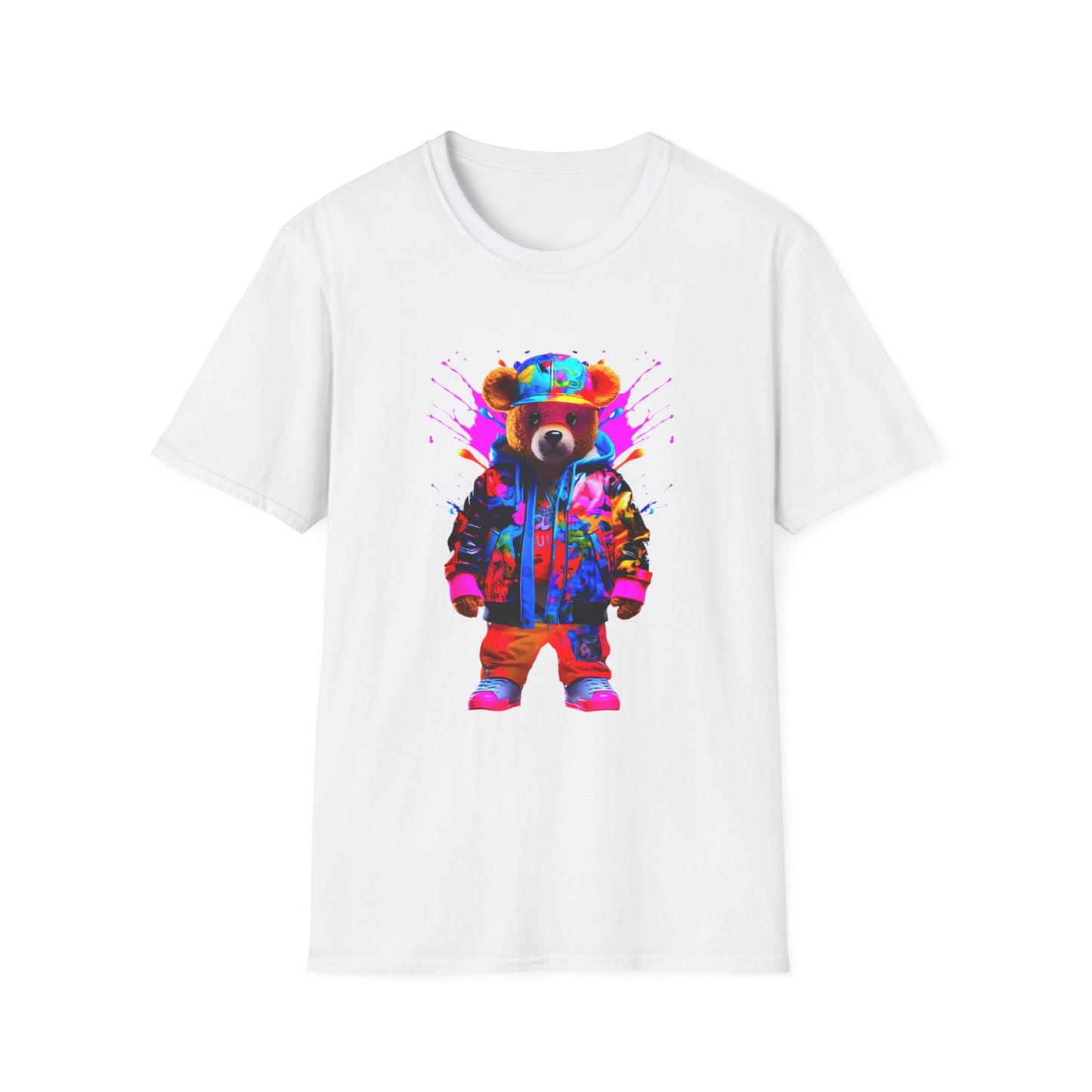 Vibrant Bear Graphic Unisex Softstyle T-Shirt - Perfect for Casual Wear and Gifts