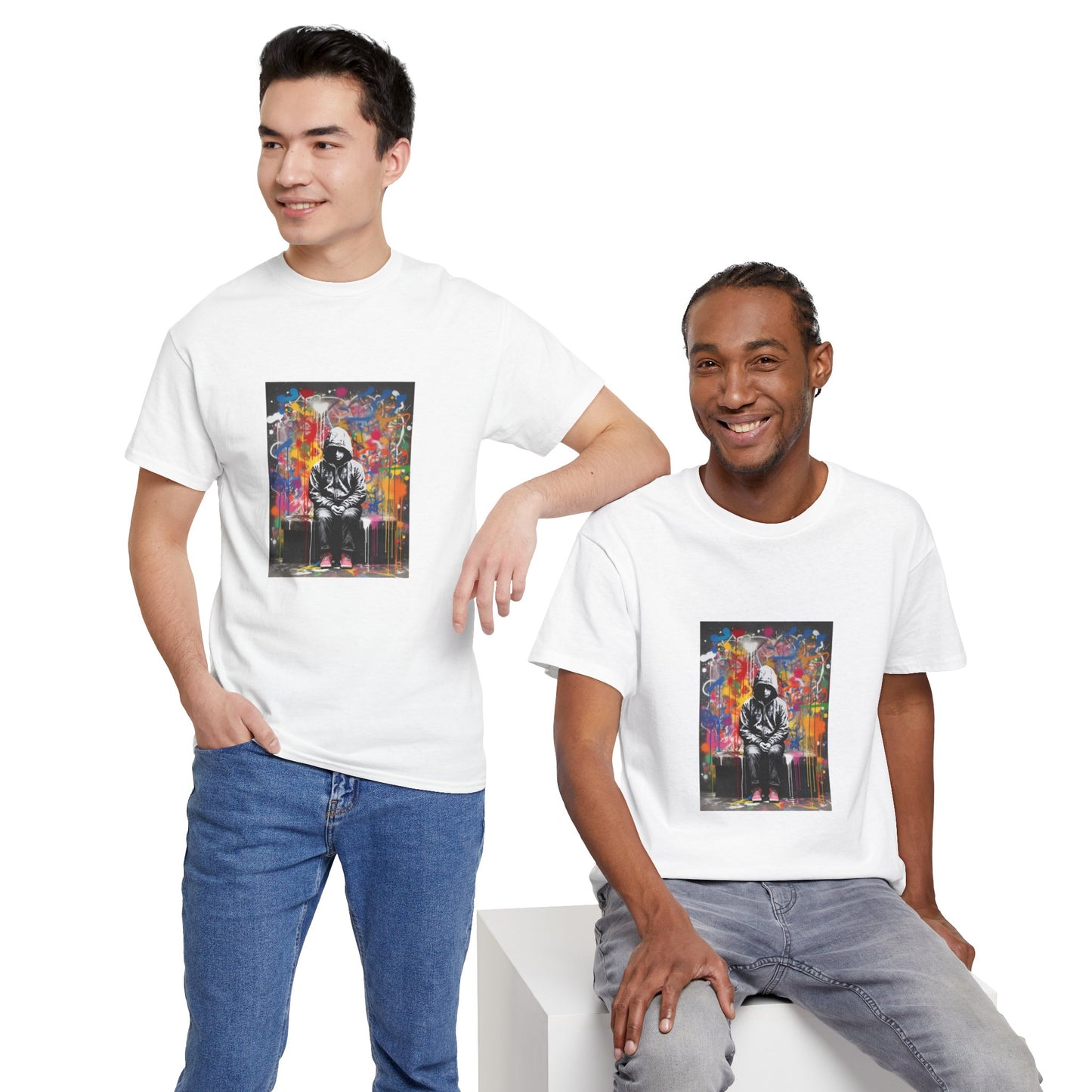 Vibrant Urban Art Unisex Heavy Cotton Tee