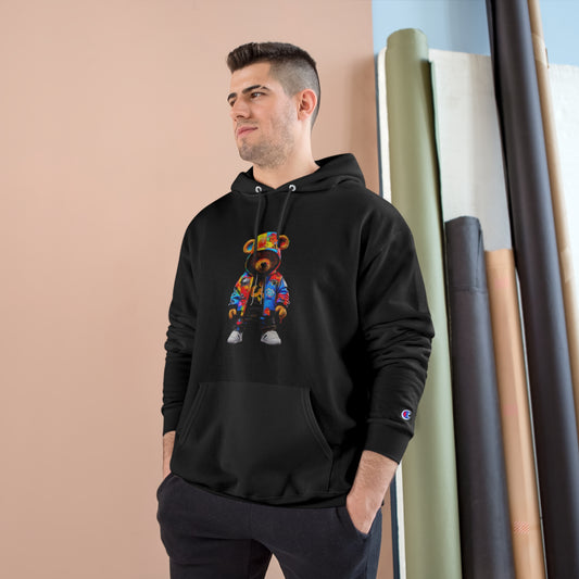 Colorful Bear Champion Hoodie - Vibrant Streetwear for Trendsetters