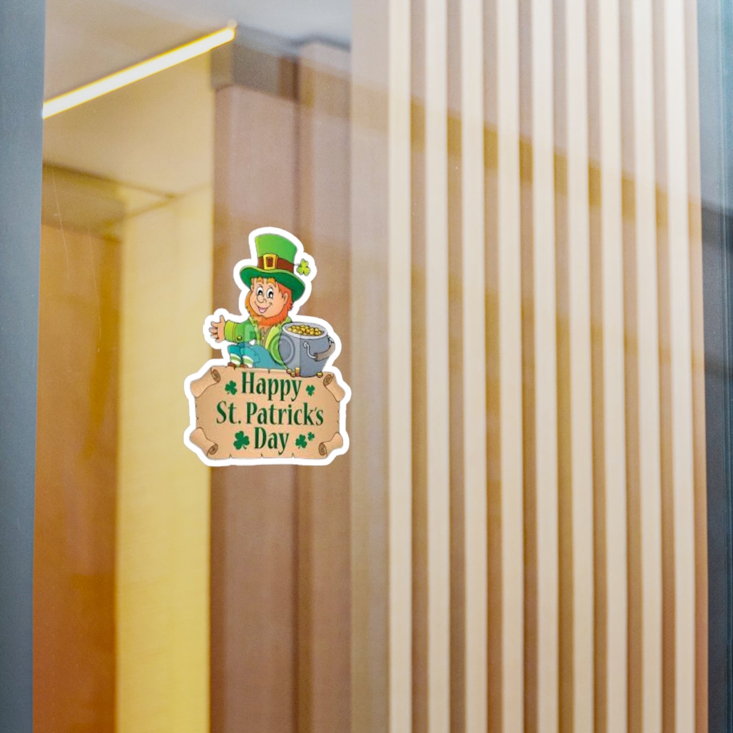 St. Patrick's Day Leprechaun Kiss-Cut Vinyl Decals - Cheerful Holiday Stickers for Home Decor