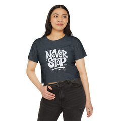 Never Stop Women’s Festival Crop Top - Boho Style Summer Tee