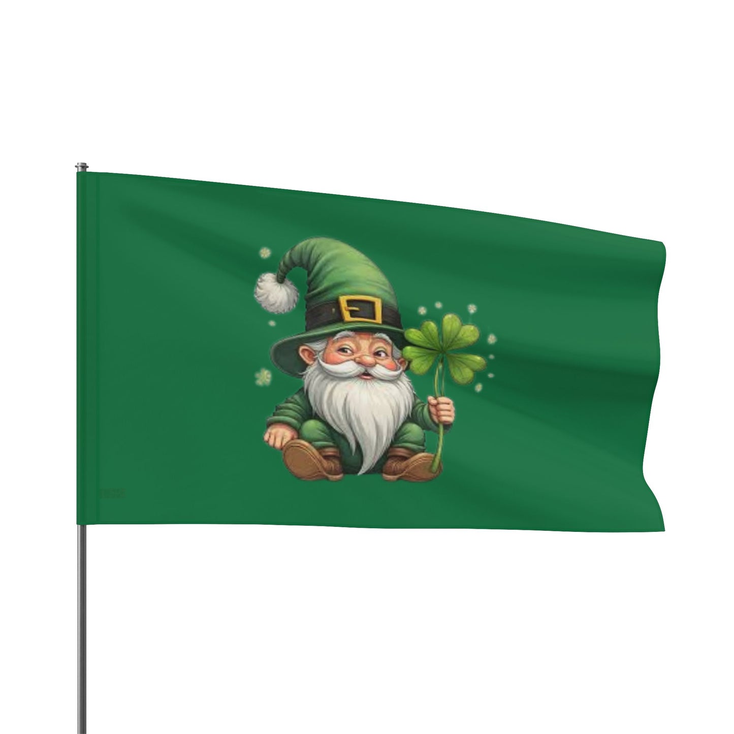 St. Patrick's Day Gnome Flag - Lucky Clover Decor