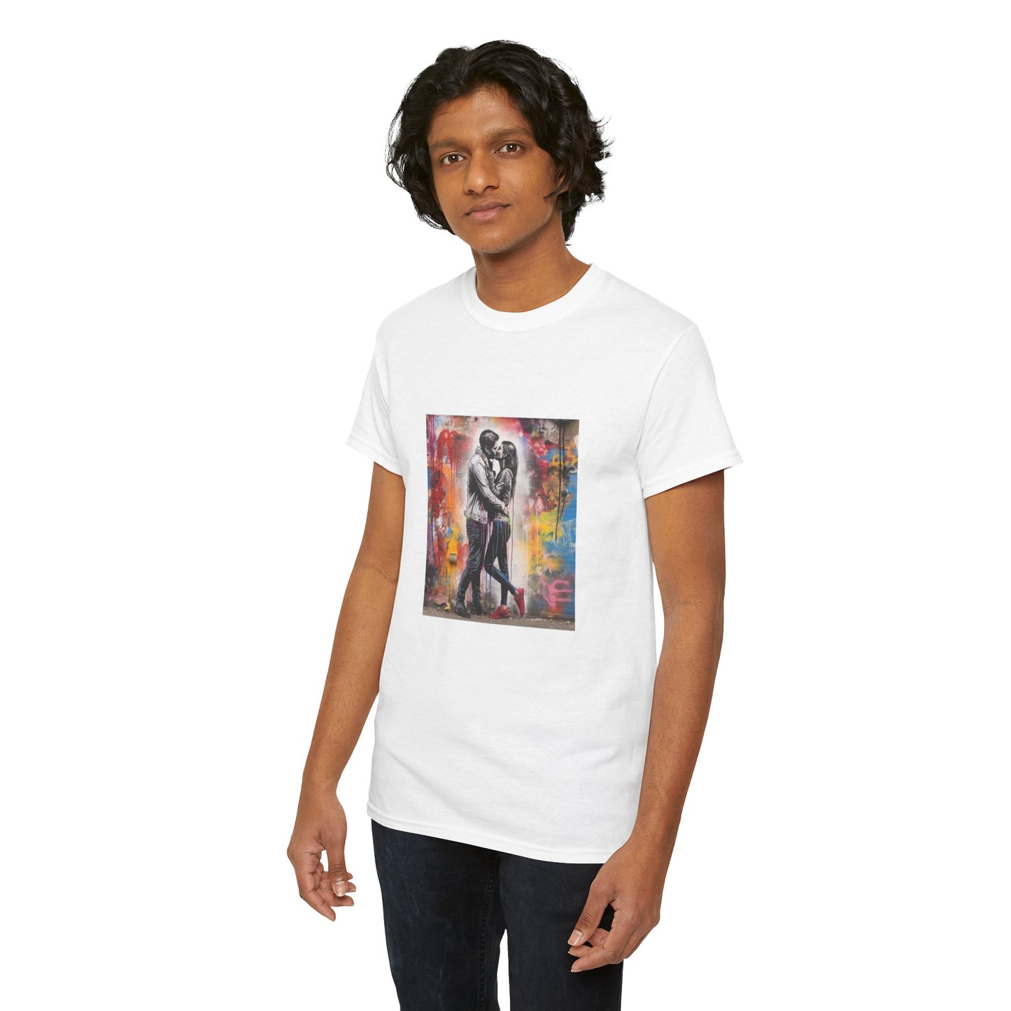 Love in Color Unisex Heavy Cotton Tee - Modern Art Graphic T-Shirt