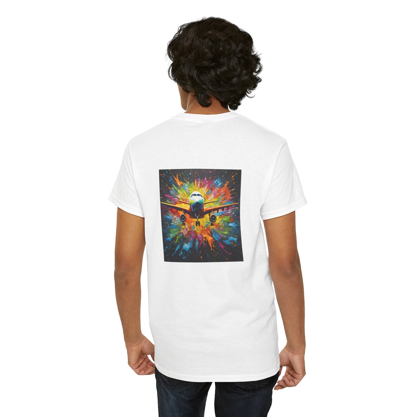 Vibrant Unisex Heavy Cotton Tee - Colorful Music & Travel Art