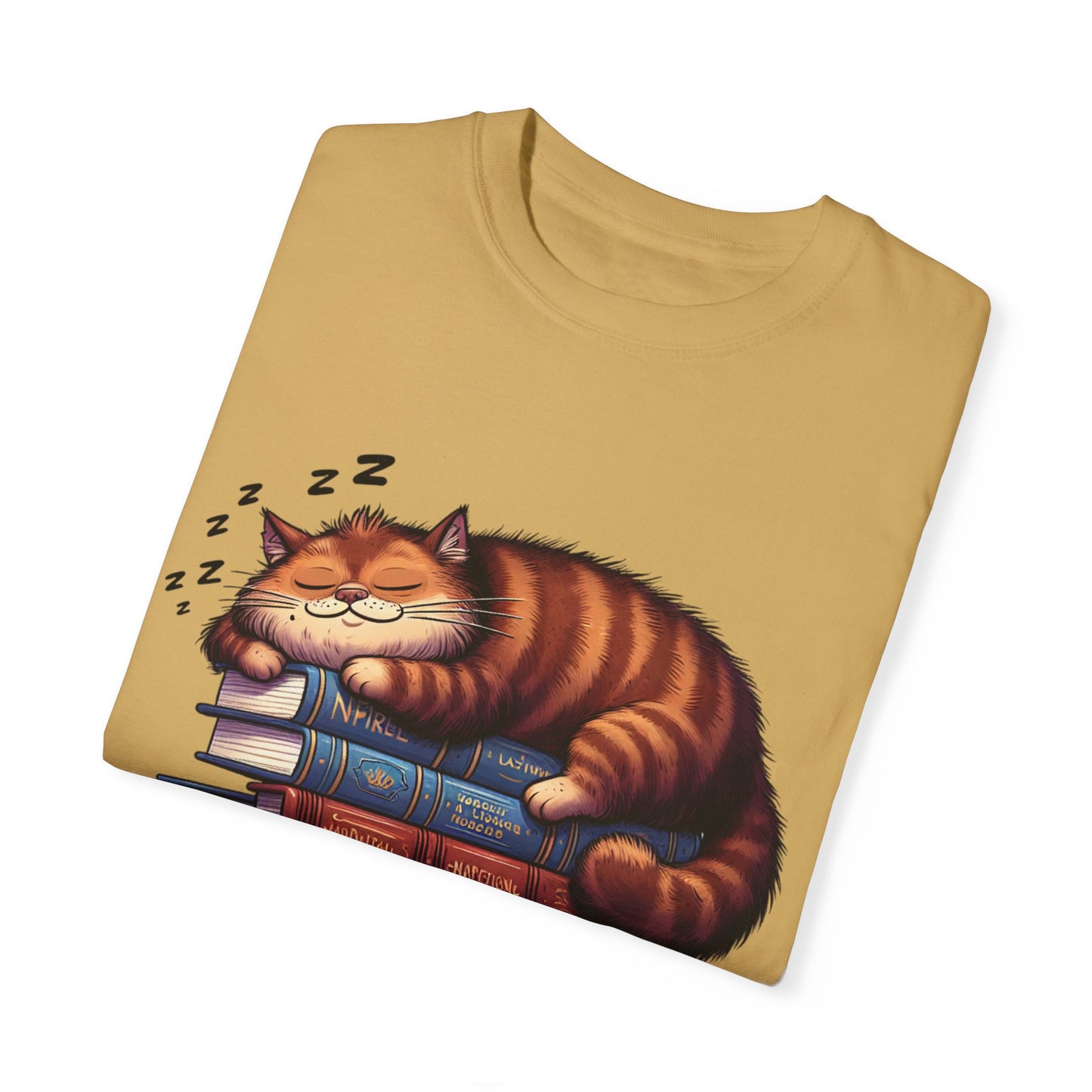 Professional Napper Cat T-Shirt | Unisex Garment-Dyed Tee for Book Lovers