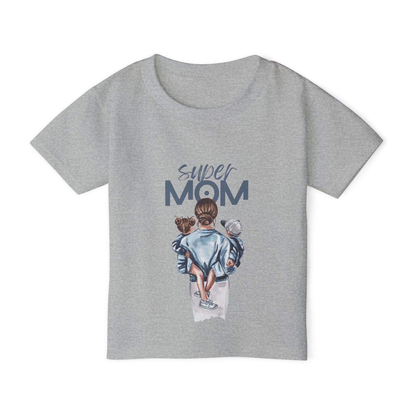 Super Mom Toddler T-Shirt - Cute & Comfy Heavy Cotton Tee for Little Ones