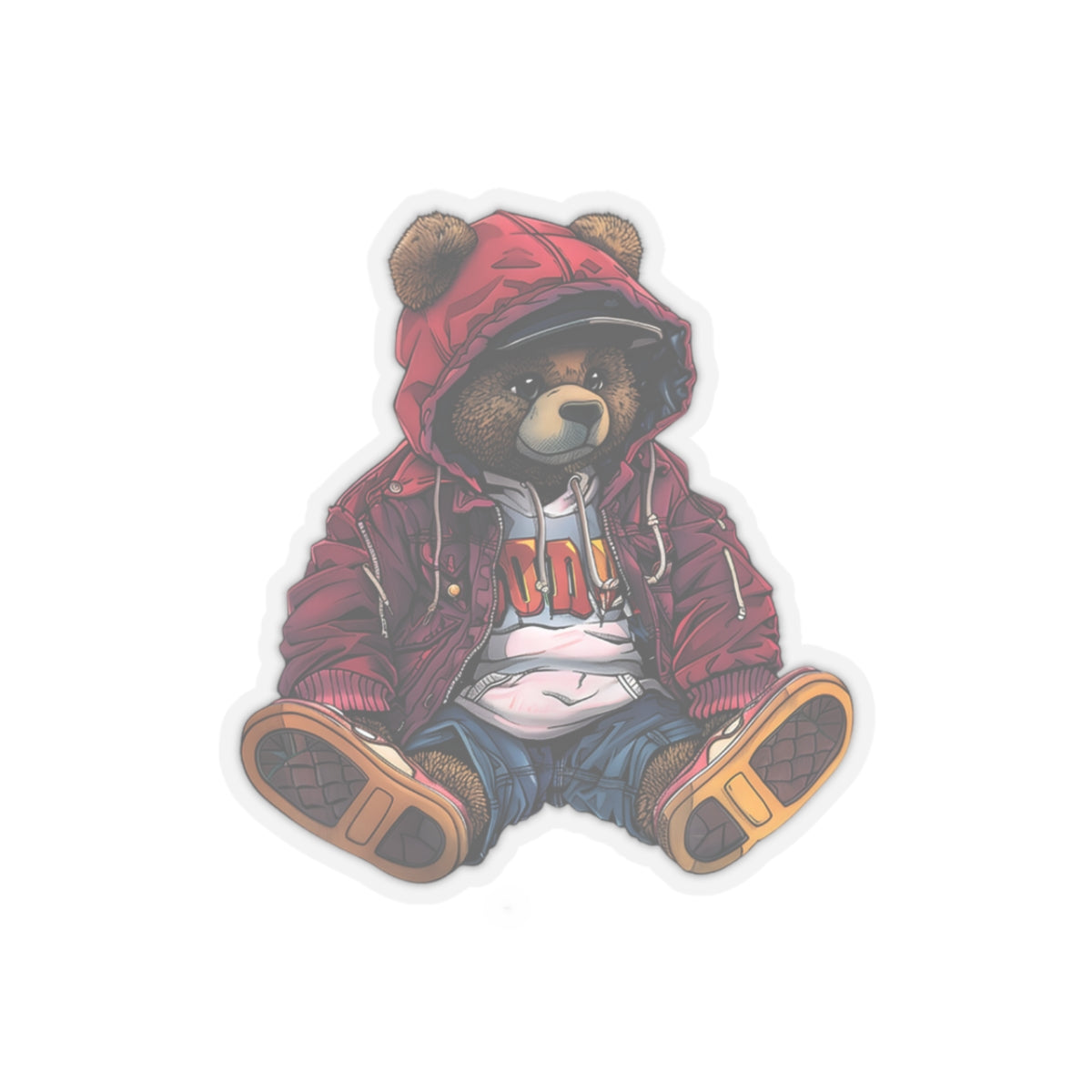 Cool Bear Kiss-Cut Stickers - Trendy Bear Design for Laptops and Notebooks